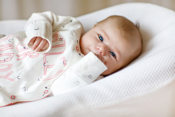 Portrait of cute adorable newborn baby child