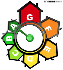 Energy Efficiency - Symbol in the Shape of Houses