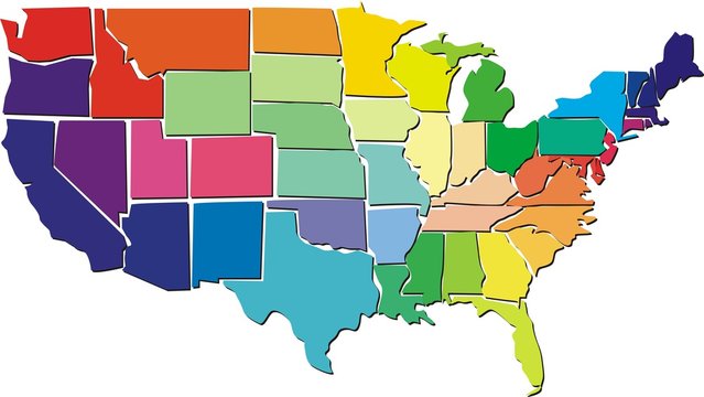 USA colorful map