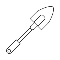 hand shovel garden tool thin line vector illustration eps 10