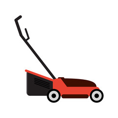 hand lawn mower gardening vector illustration eps 10