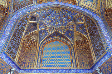 Ceiling of Aksaray mausoleum, Samarkand, Uzbekistan