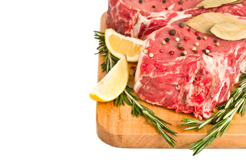 Raw meat isolated