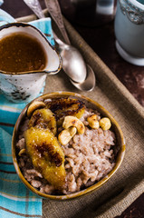 Rice porridge with banana