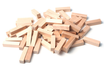 Wooden blocks on a white background