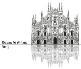 Fototapeta premium Milan Cathedral in Italy with shadow