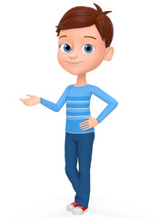 The boy on a white background. 3d render illustrations.