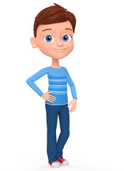 3d render illustrations. The boy on a white background.