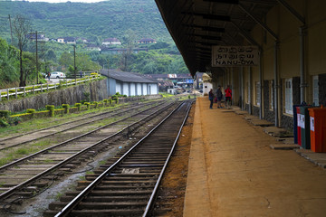 Fototapeta premium Dworzec kolejowy na wsi