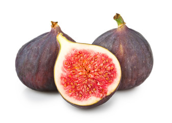 Fresh figs isolated on white background