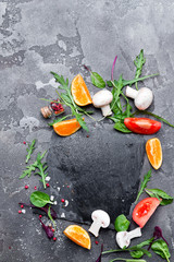 Fresh delicious ingredients for healthy cooking salad