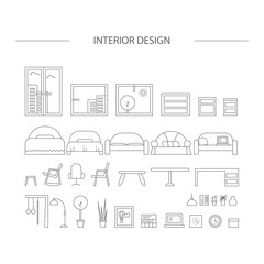 Linear interior design illustration