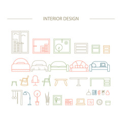 Linear interior design illustration