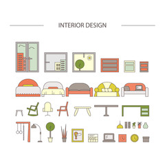 Linear interior design illustration