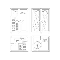 Linear interior design illustration