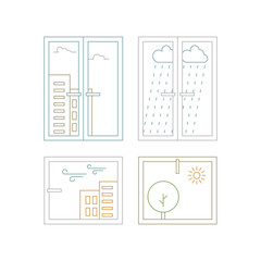 Linear interior design illustration