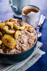 Rice porridge with banana