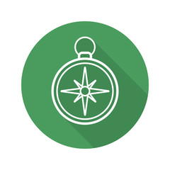 Compass flat linear long shadow icon