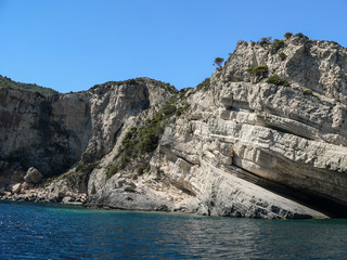 Landscape of rocky island of Zakynthos greece