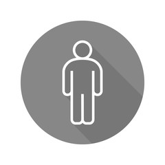 Man flat linear long shadow icon