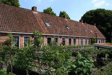 Old houses in the forrtess village of Bourtange