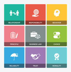BUSINESS ETHICS ICON SET