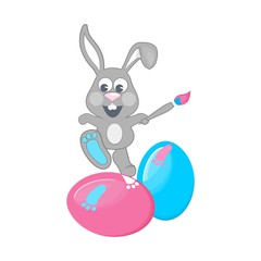 Easter bunny, Easter eggs painting