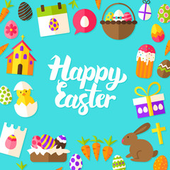 Obraz na płótnie Canvas Happy Easter Lettering Postcard