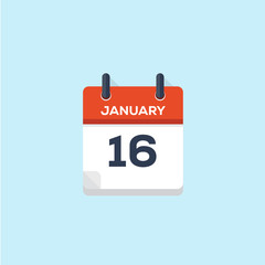 16. january calendar, vector illustration