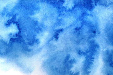 Blue diffused watercolor stains