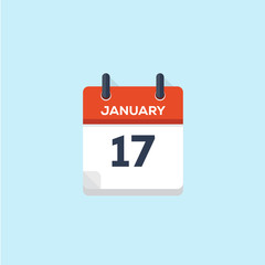 17. january calendar, vector illustration