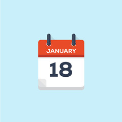 18. january calendar, vector illustration