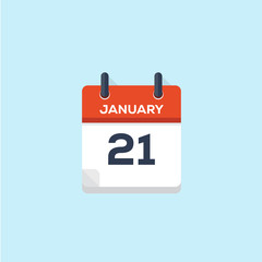 21. january calendar, vector illustration