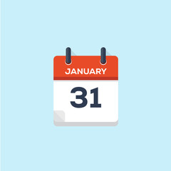 31. january calendar, vector illustration