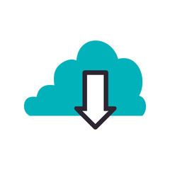 Cloud computing technology icon vector illustration graphic design