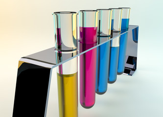 test tubes 3D rendering