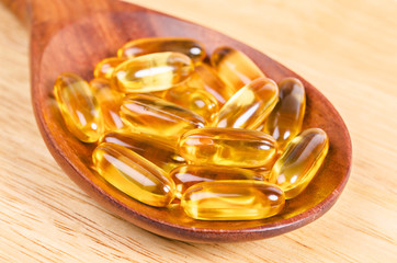 Fish oil capsules.