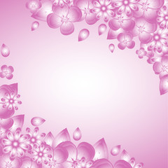 Pink  frame with flowers