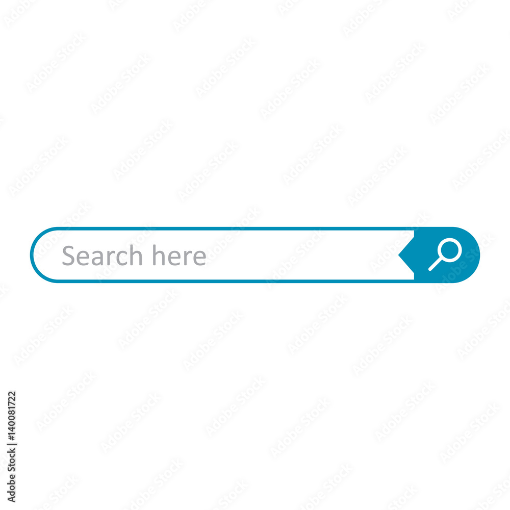 Poster search bar field. vector interface element with search button. flat vector illustration on white bac