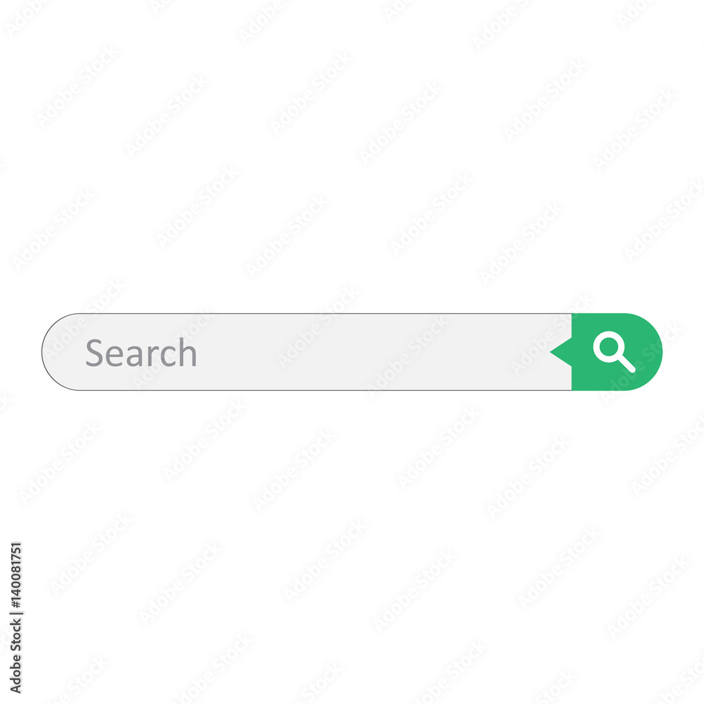 Poster search bar field. vector interface element with search button. flat vector illustration on white bac