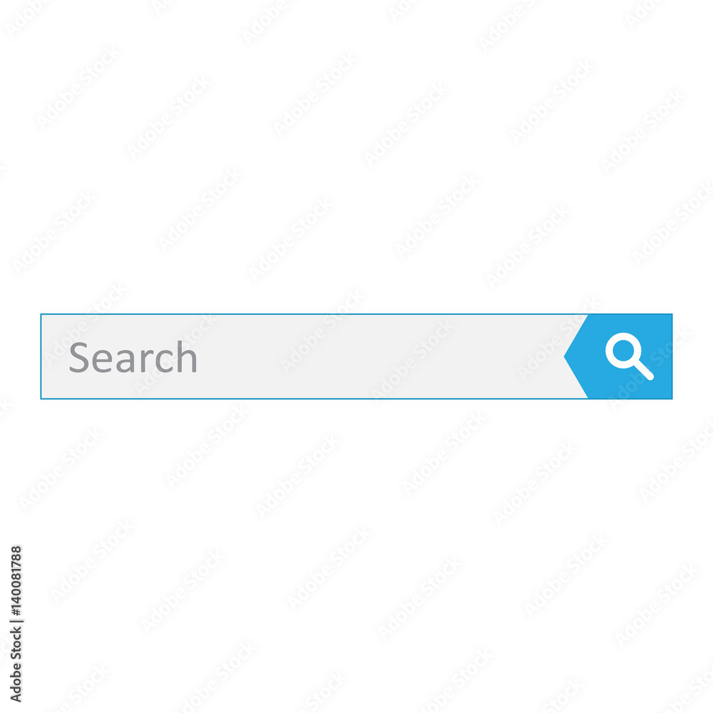 Poster search bar field. vector interface element with search button. flat vector illustration on white bac