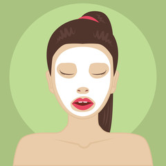 Beautiful woman with facial mask, beauty spa concept