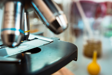 Microscope in chemical laboratory