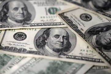 USD hundred dollar bills background