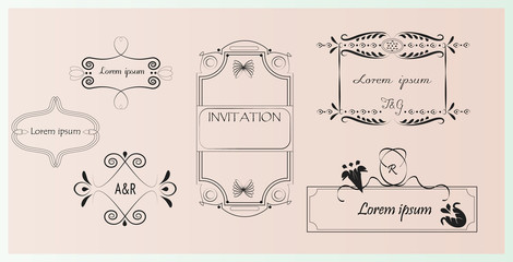 vintage frame  for wedding invitation and other ...