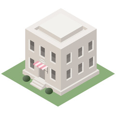 Isometric hotel building
