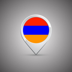 round location pin with flag of armenia
