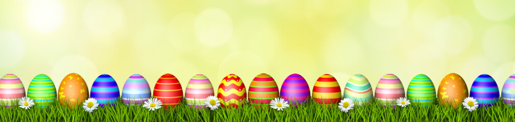 Ostereier im GRAS / Ostern / Bokeh