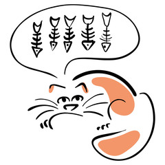 Cat dreams of fish bones
