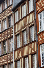 half timbered Houses in Rennes Bretagne